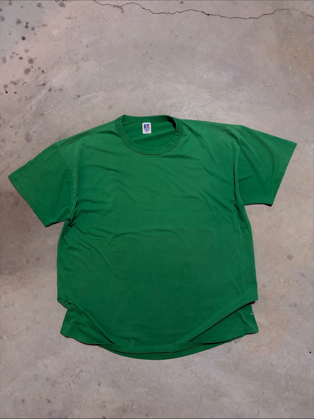 Vintage Blank Green Russell Athletic Short Sleeve Shirt
